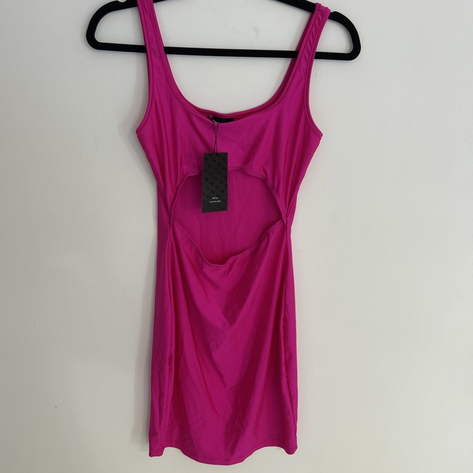 Women's Size Small Swim Tank Dress Form Fitting Pink Scoop Neck